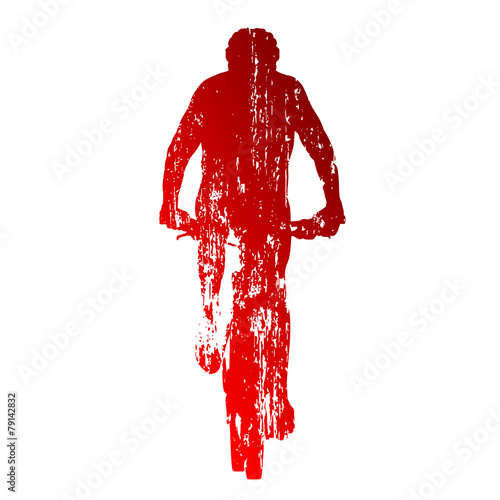 Abstract red mountain biking