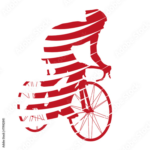 Abstract red vector cyclist