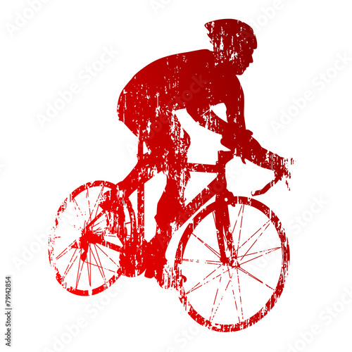 Abstract red road biker