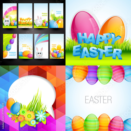 collection of colorful easter background