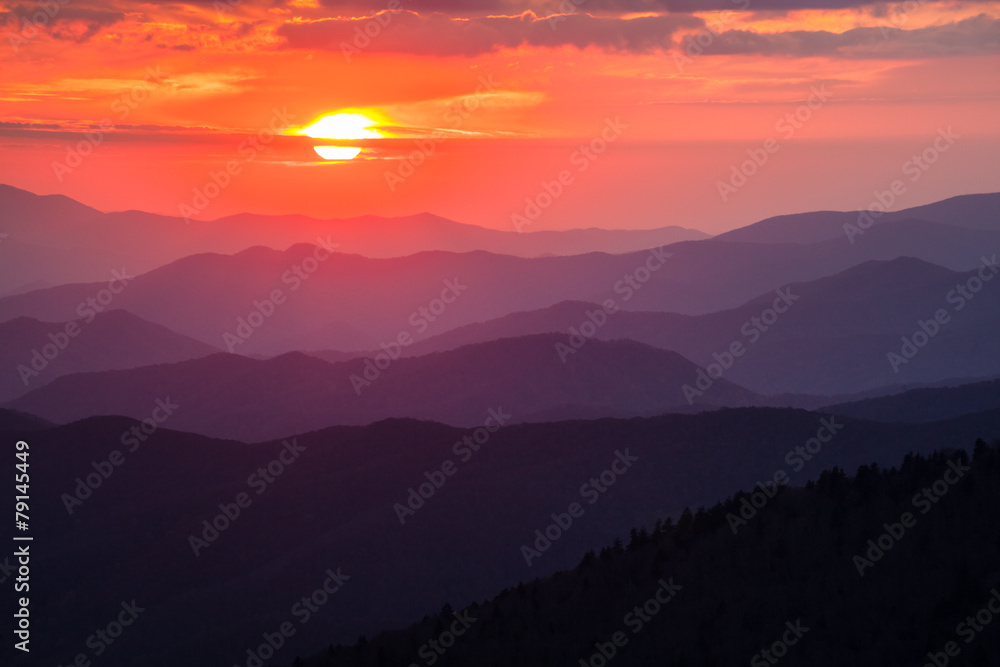 Sunset in the Great Smoky Mountains National Park