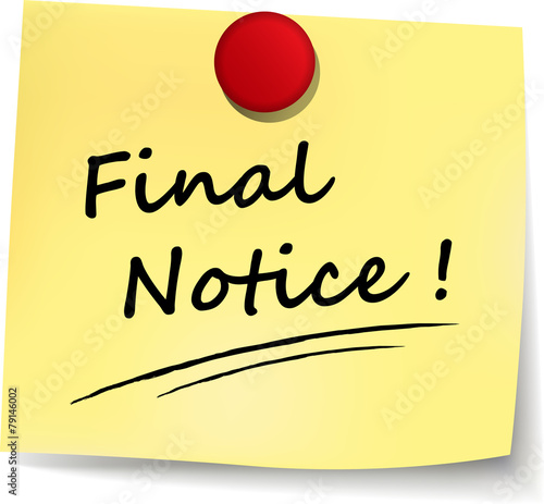 final notice note