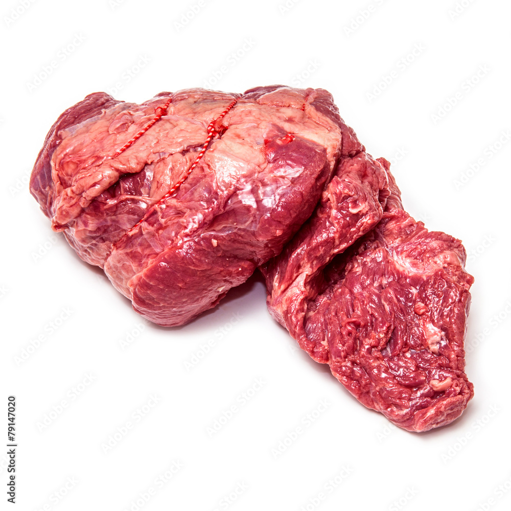 Beef Brisket meat on white background.