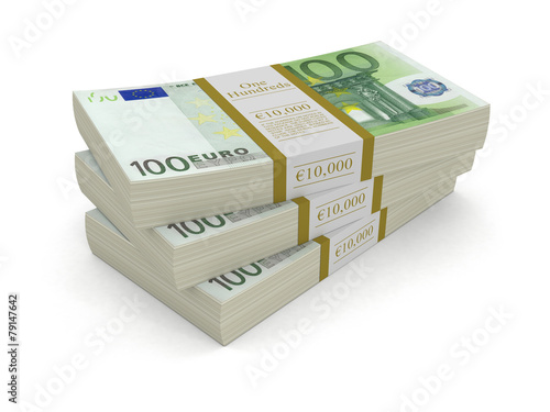 Fotografija Pile of Euro (clipping path included)