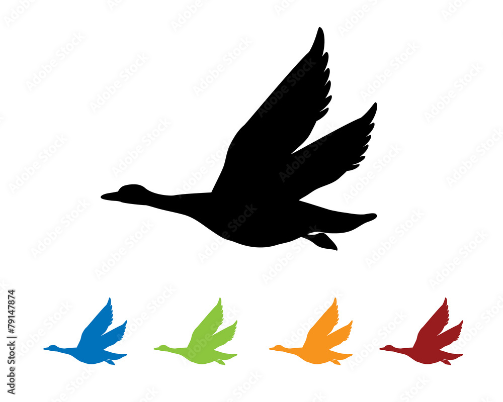 Naklejka flying duck silhouette