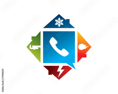 colorful HVAC Call emblem logo