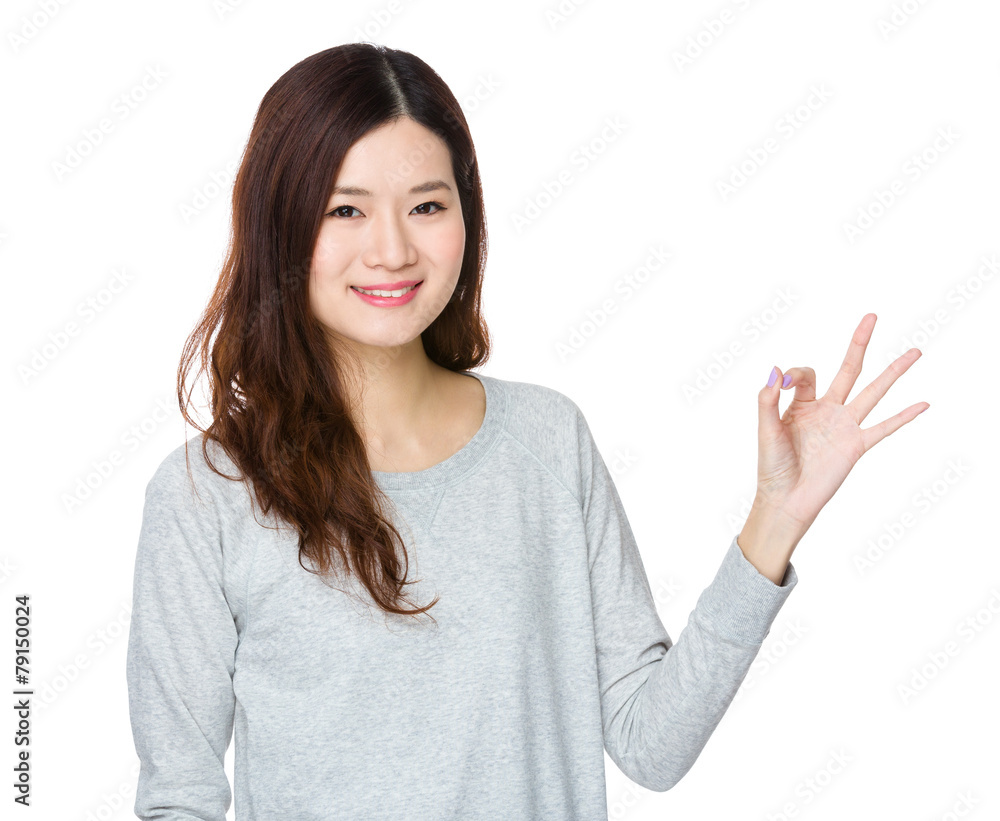 Woman with ok sign Woman with ok sign