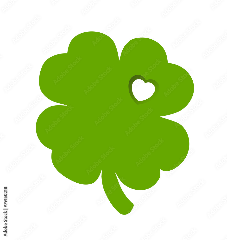 Fototapeta premium Shamrock with heart cut out