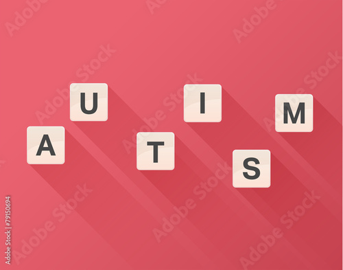 Autism spelled out in letter pieces vector