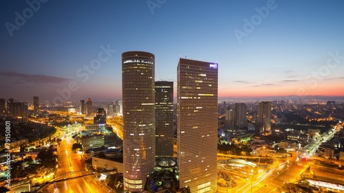 Tel Aviv Skyline-  From Night To Day Time Lapse
Tilt Down photo