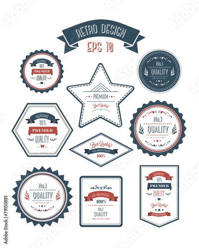 Retro style quality stamps vector