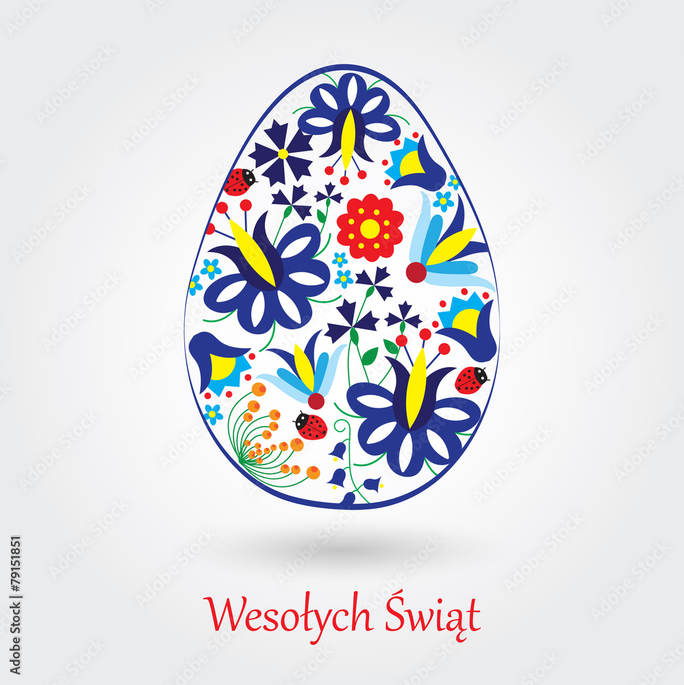 Wesołych świąt, Wielkanoc motyw kaszubski, polski - obrazy, fototapety, plakaty 