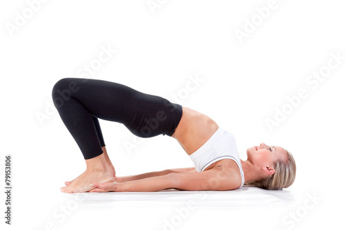 Sport Series: young blonde woman doing yoga