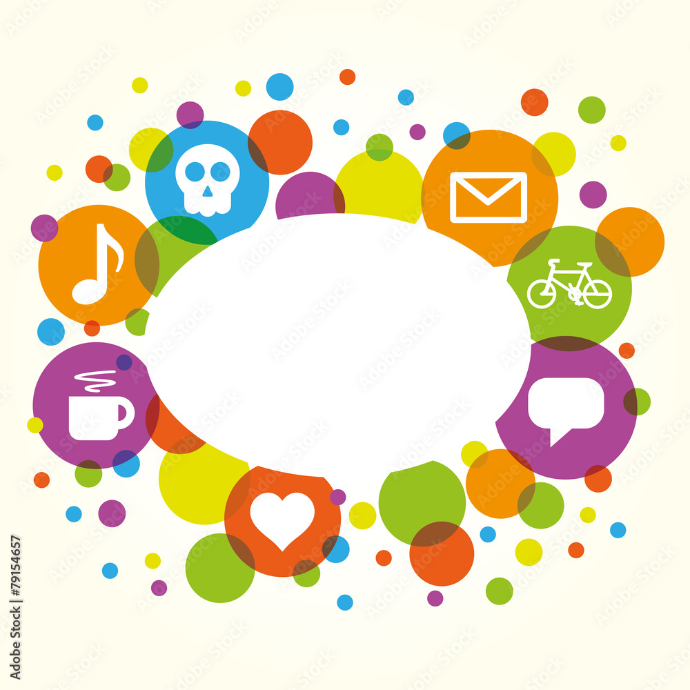 Fototapeta premium Social network vector internet chat community communication