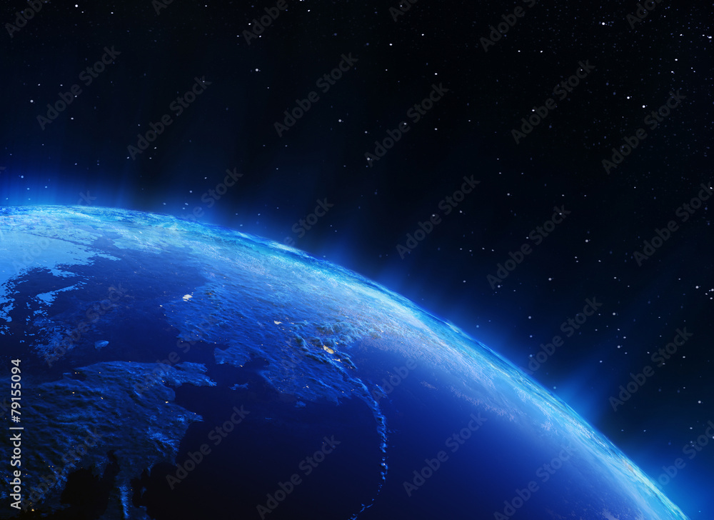 Obraz premium Earth north city lights