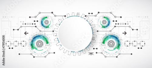 Abstract technological background with various elements