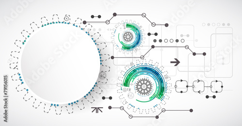 Abstract technological background with various elements