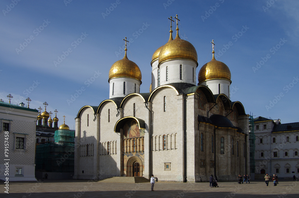 The Cathedral of the Dormition in autumn day in Moscow