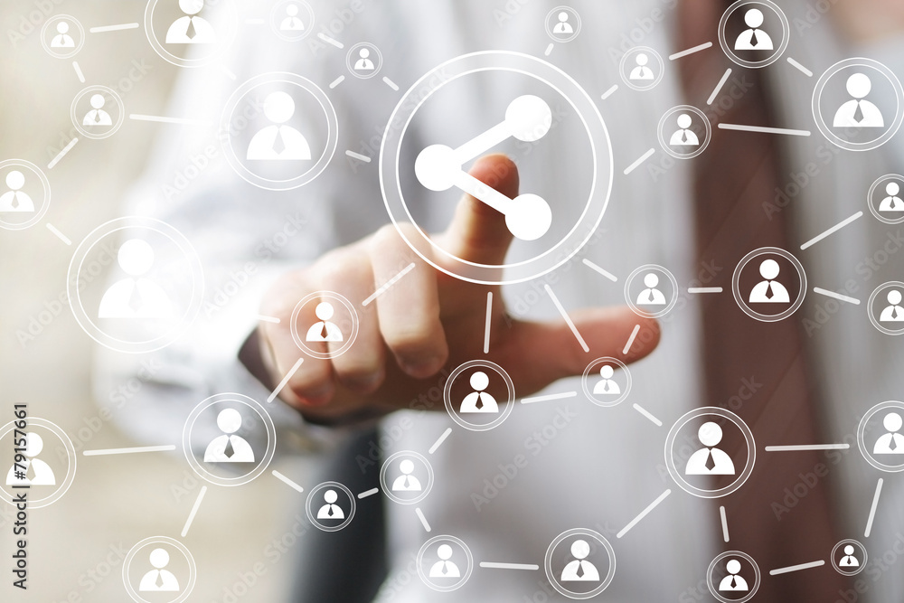 Business button share connection web Business button share connection web