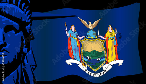 New York Liberty and Flag