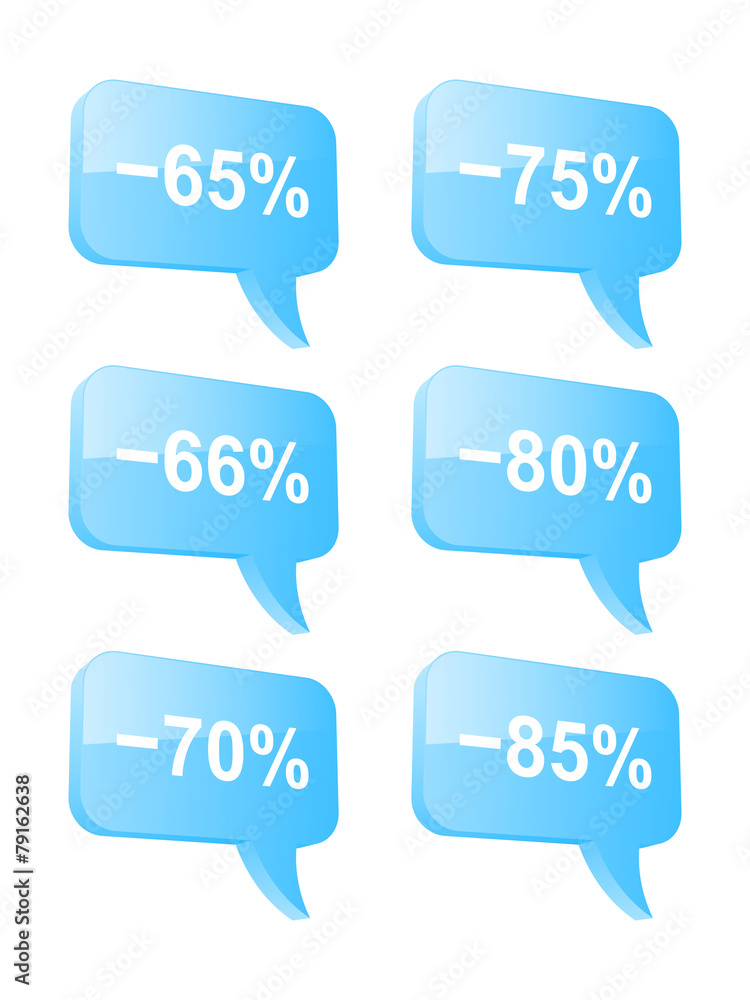Discount speech bubbles. Part three. Vector illustration Discount speech bubbles. Part three. Vector illustration