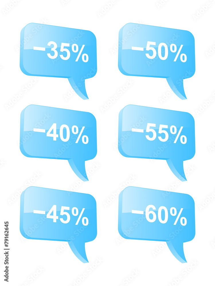 Discount speech bubbles. Part two. Vector illustration Discount speech bubbles. Part two. Vector illustration