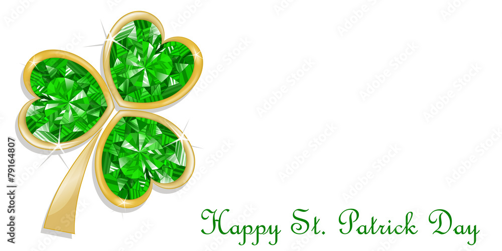 Three leaf clover diamond for St. Patrick's day Three leaf clover diamond for St. Patrick's day