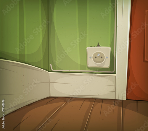 Cartoon Corner Of Room Close-Up