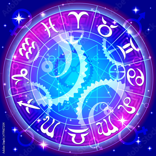 zodiac circle in space