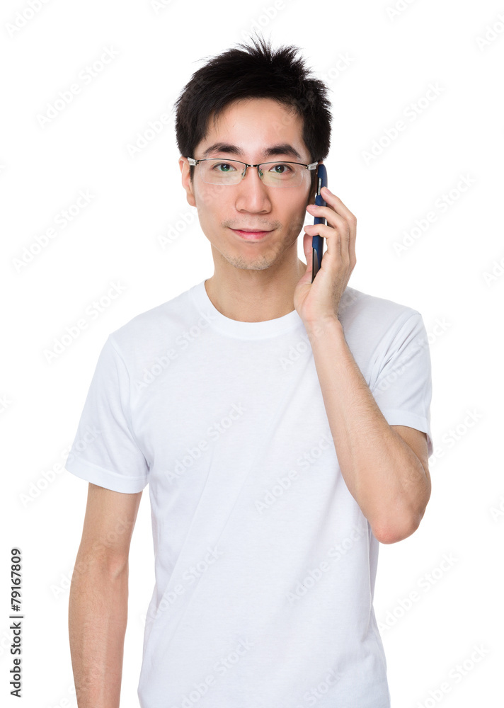 Man talk to mobile phone Man talk to mobile phone