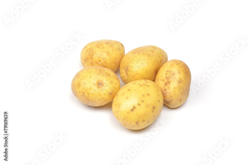 young potatoes on white background
