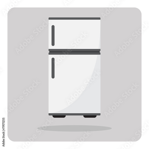 Vector of flat icon, refrigerator on isolated background