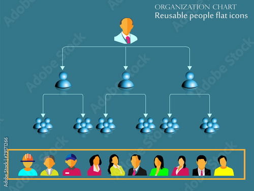 Organization hierarchy chart infographics
