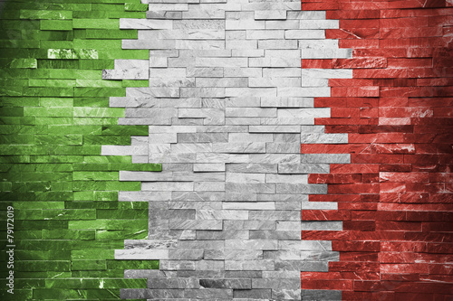 Italian Flag in the wall building