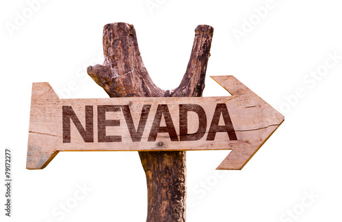 Nevada wooden sign isolated on white background