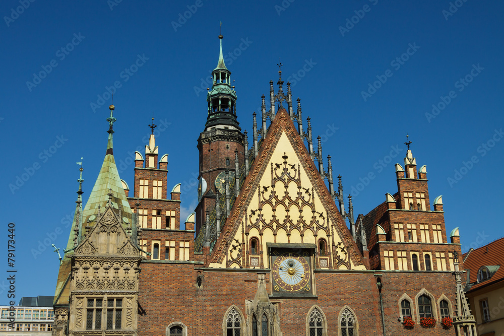 Das berühmte Rathaus in Breslau (Wroclaw)