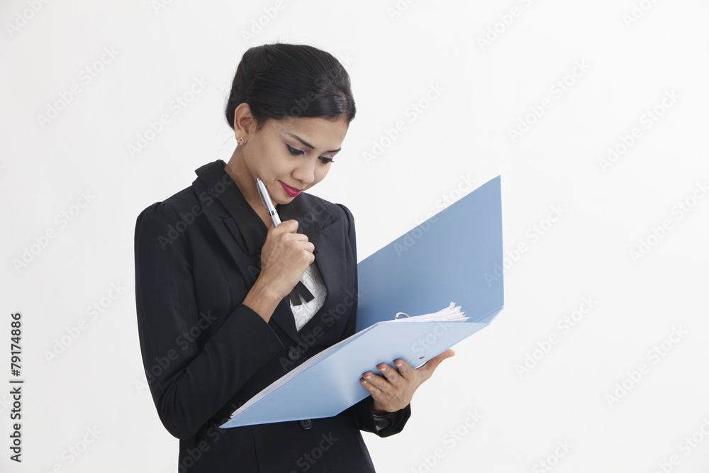 woman holding file
