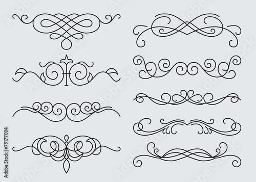 monograms menu design, calligraphic
