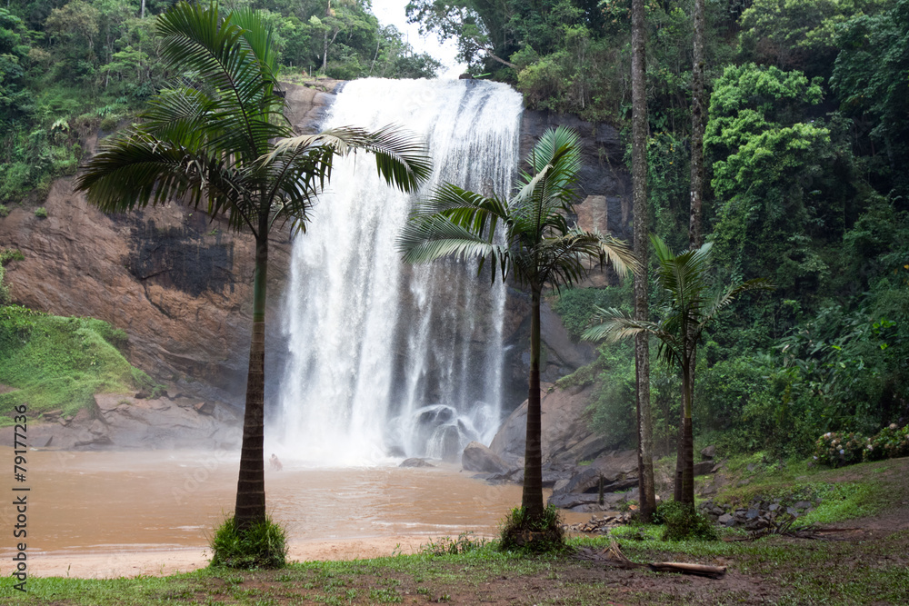 Fototapeta premium Cachoeira Grande waterfall, Lagoinha / SP