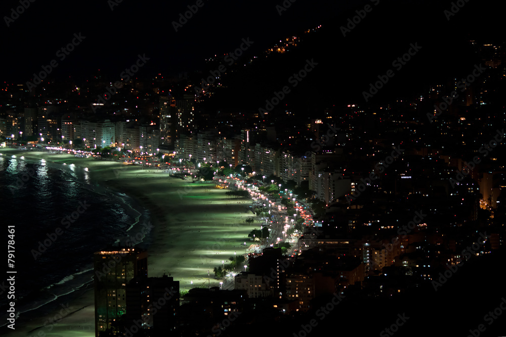 Copacabana Beach at night