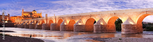 Roman Bridge and Guadalquivir river, Great Mosque, Cordoba, Spai photo