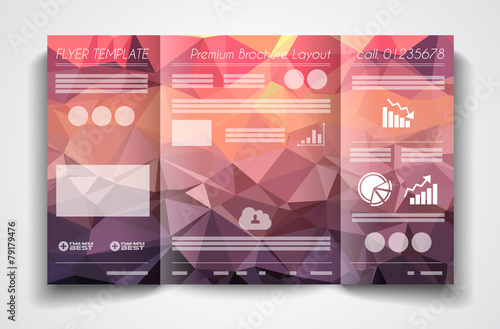 Vector tri fold brochure template design or flyer layout