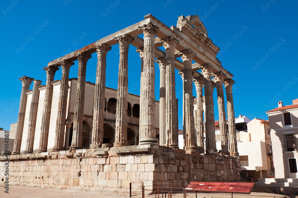The roman temple of Diana in Merida, Spain