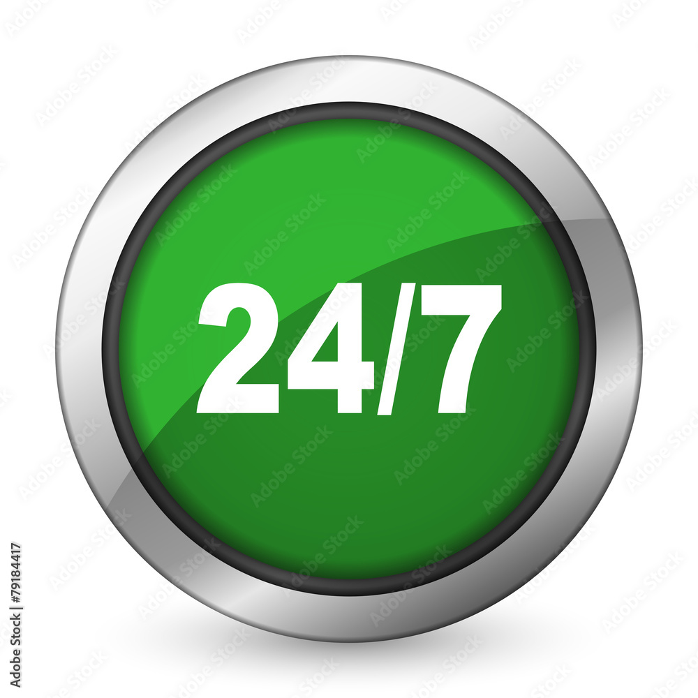 24/7 green icon 24/7 green icon