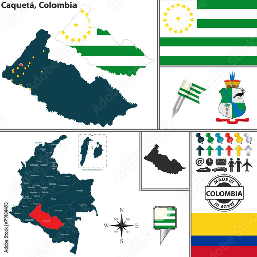 Map of Caqueta, Colombia photo