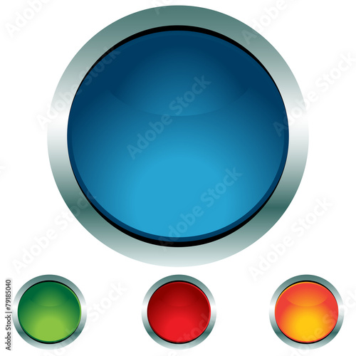 Circle Button Icon Set