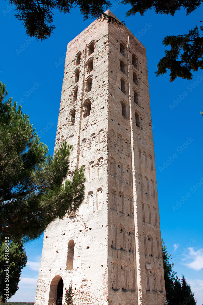 Mudejar Tower of San Nicolas Church Ruins,Coca-Segovia Province,