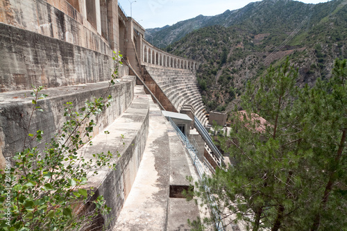 Olana dam on river El Segre, Catalonia, Spain photo