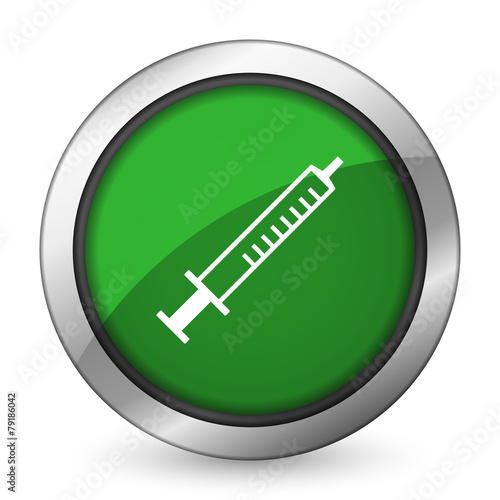 medicine green icon syringe sign