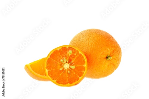 Whole orange and one quarter